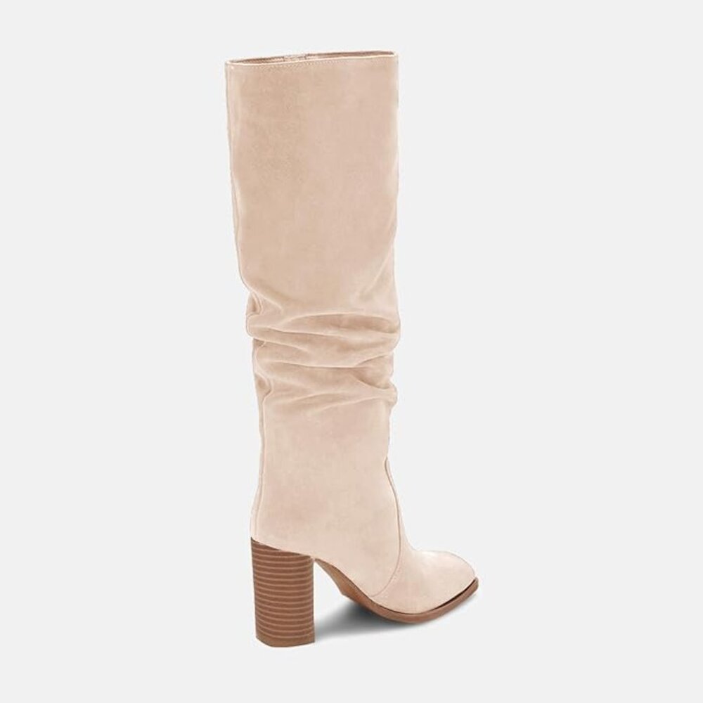 Womens Knee High Boots Chunky High Heel